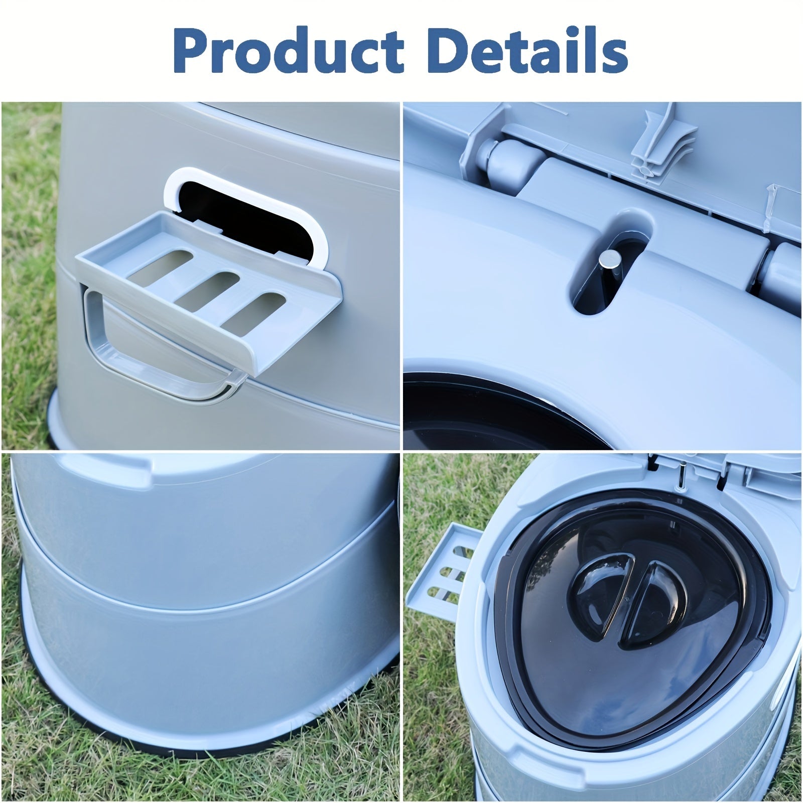 Portable Grey PVC Toilet - Comfortable and Convenient for Camping and Emergency Use