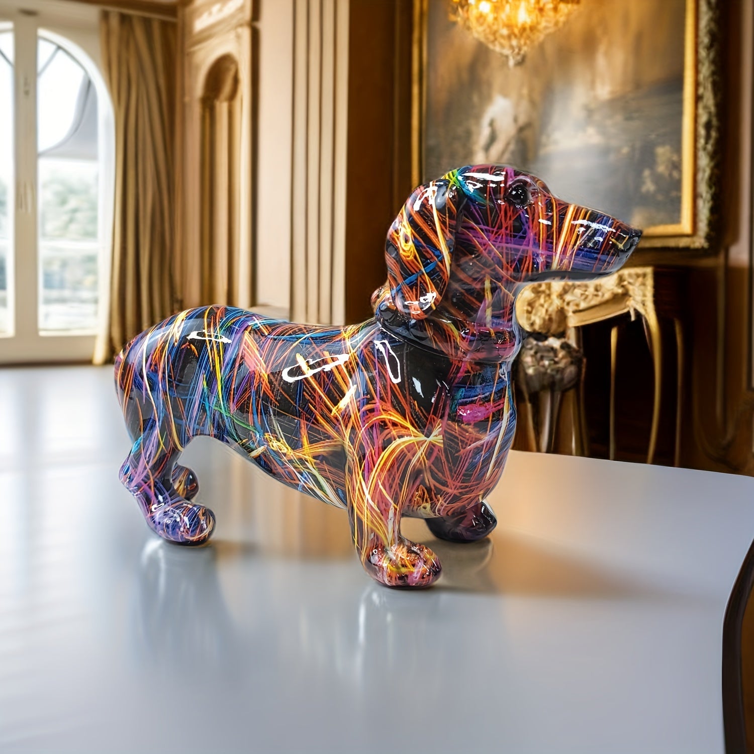 Colourful Dachshund Figurine - Playful Decoration for Your Interior