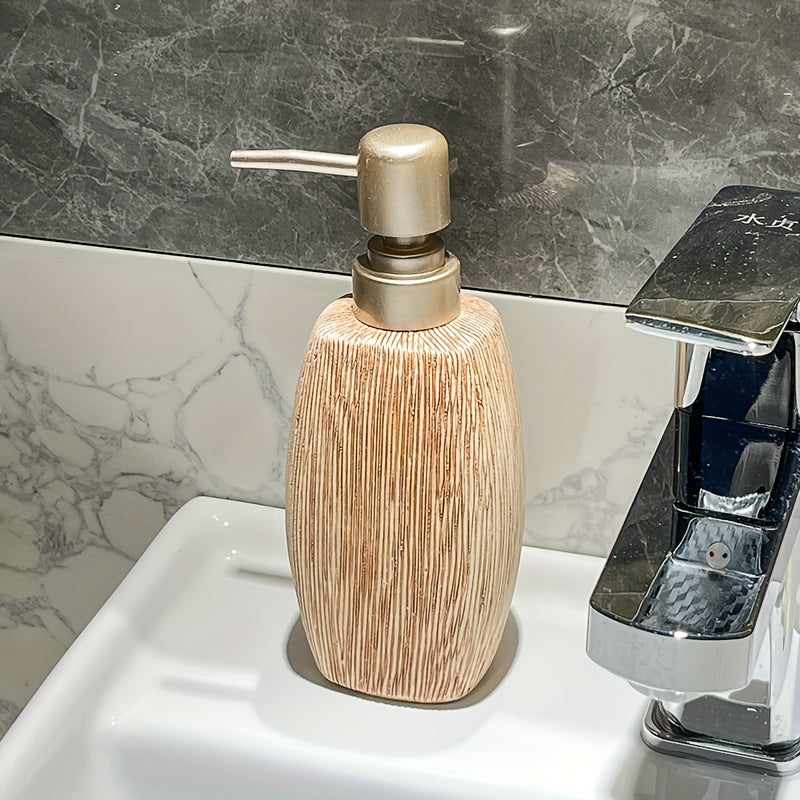 Wood Grain Style Ceramic Bathroom Set – Luxurious Accessories for a Natural Touch in Your Bathroom