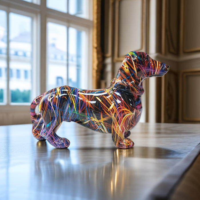 Dachshund Delight – Colourful Dachshund Figurine for a Playful Atmosphere in Your Home