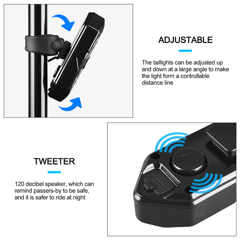 Waterproof Night Riding LED Mountain Bike Remote Control Steering Rear Light