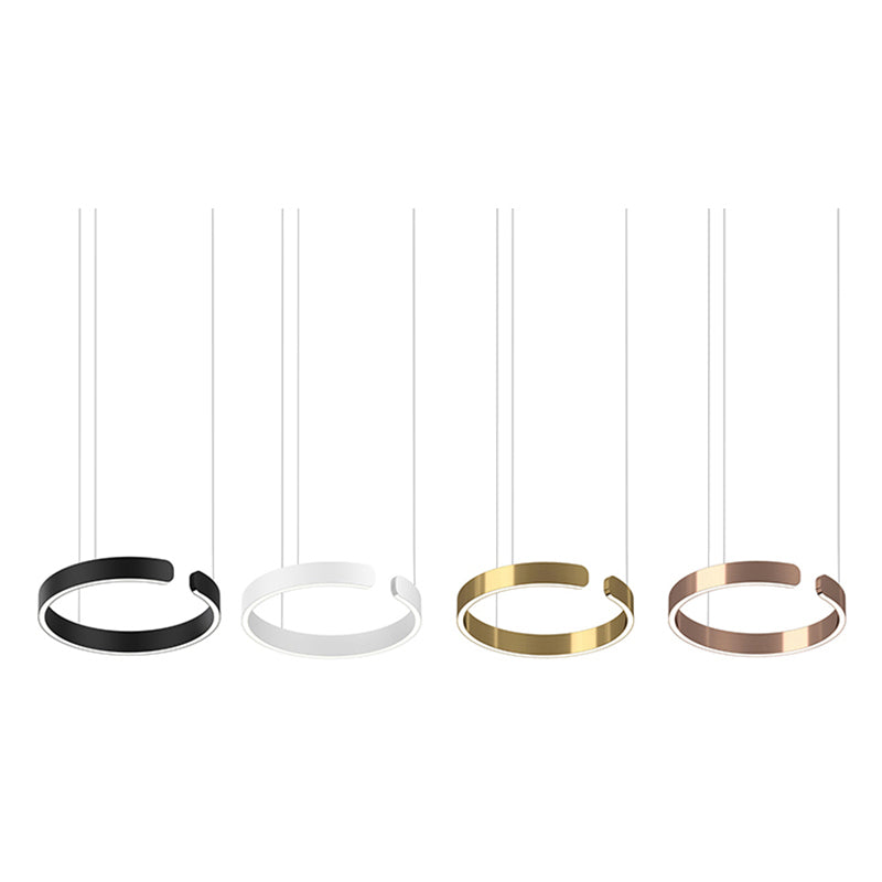LumaHalo - Modern LED Pendant Light - Circular Design in Black/White/Gold