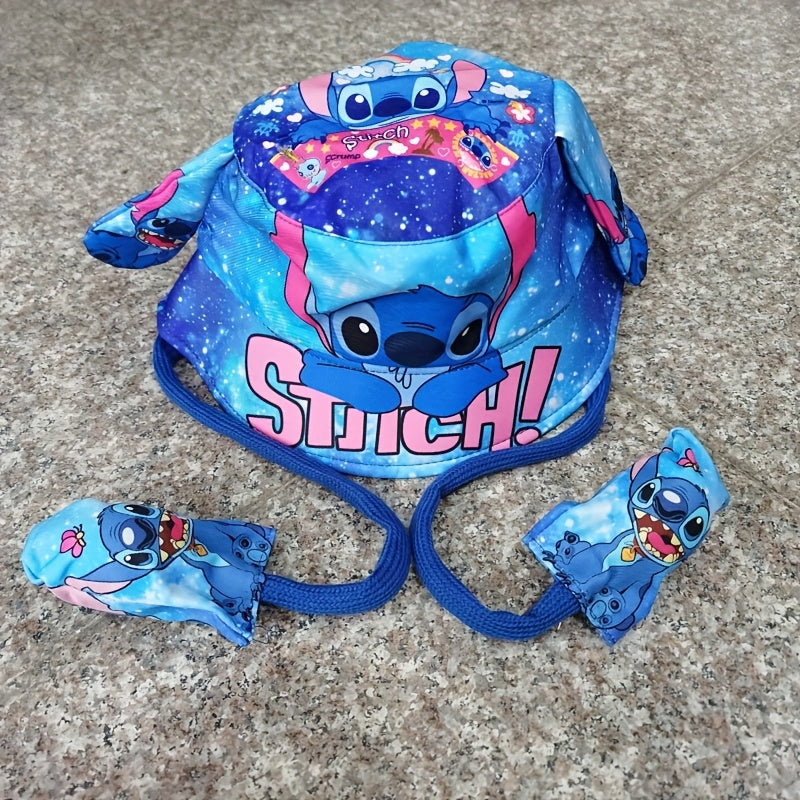Moving Ears Fisherman Hat for Children – Cute Cartoon Stitch Design