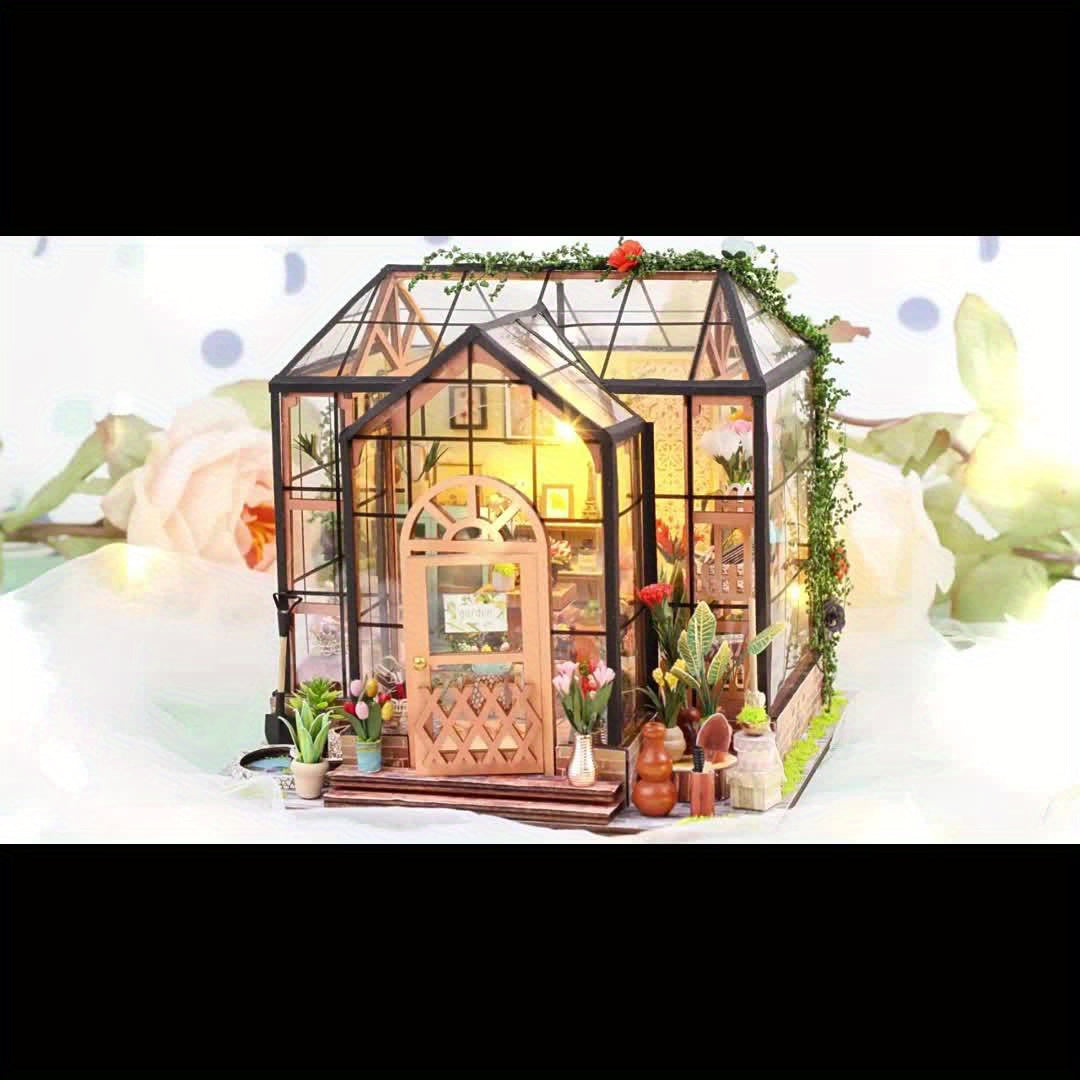 Miniature Greenhouse Book Nook – DIY 3D Model with LED Lighting