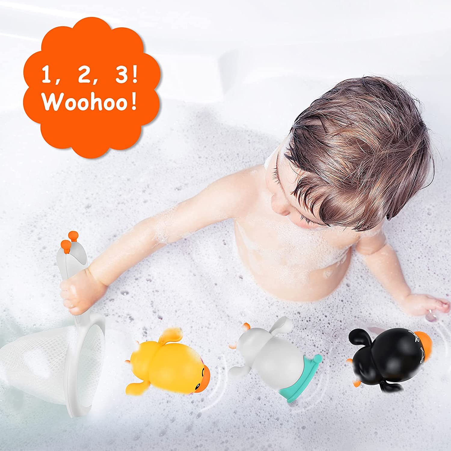 DuckPlay - Set of 3 Self-Swimming Rubber Ducks