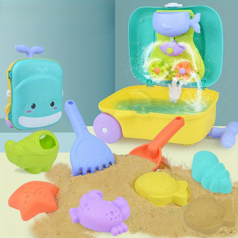 Whale-Themed Beach Toy Set for Babies – 8-Piece Suitcase