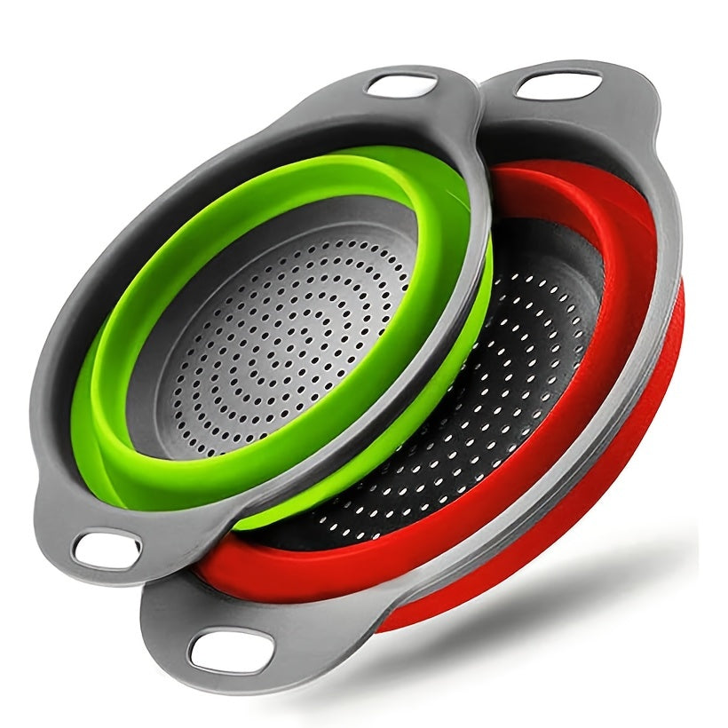 Collapsible Silicone Colander Set – Perfect for Pasta, Vegetables and Fruit