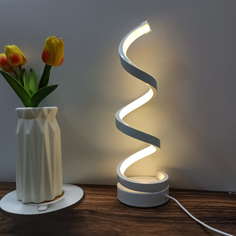 Spiral LED Desk Lamp – Modern Dimmable Lighting