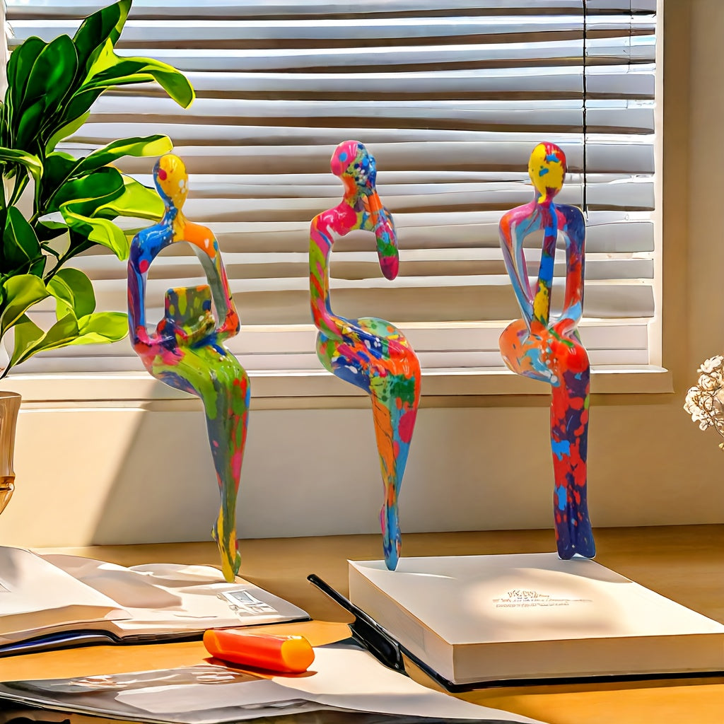Colour Explosion Art Figures Set - For a Bold and Creative Interior Aesthetic