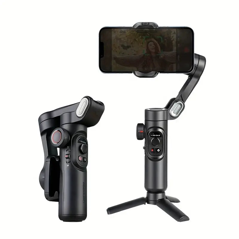 SmartPro Handheld Gimbal Stabilizer - Foldable Smartphone Video Vlog PTZ Stabilizer for iPhone, Android and Samsung