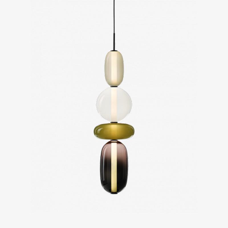 Modern Pendant Light with Coloured Glass