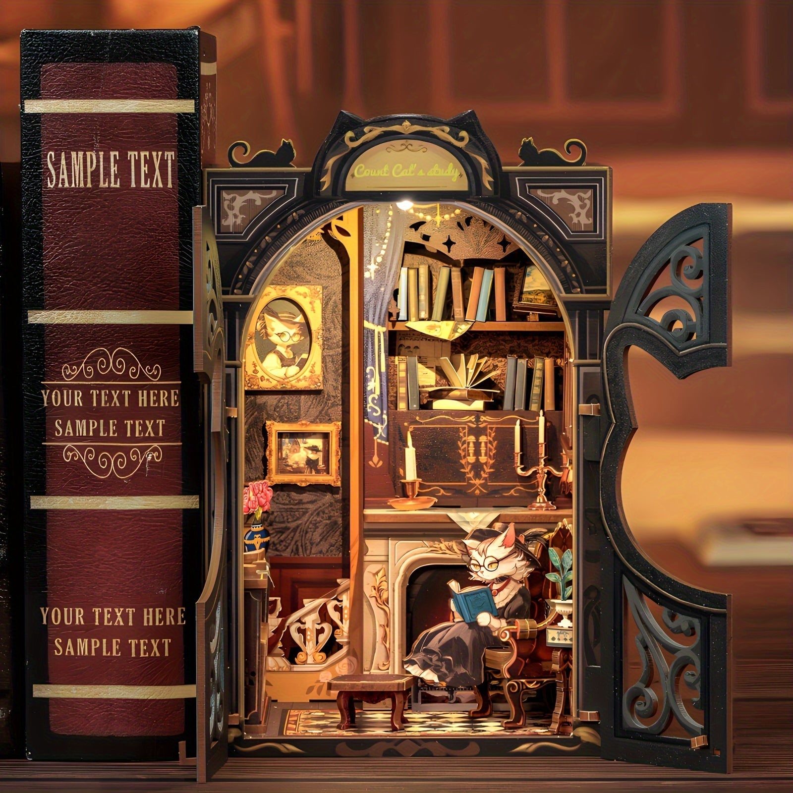 DIY Miniature Owl Bookshop – 3D Wooden Kit with Lighting for Creative Decoration