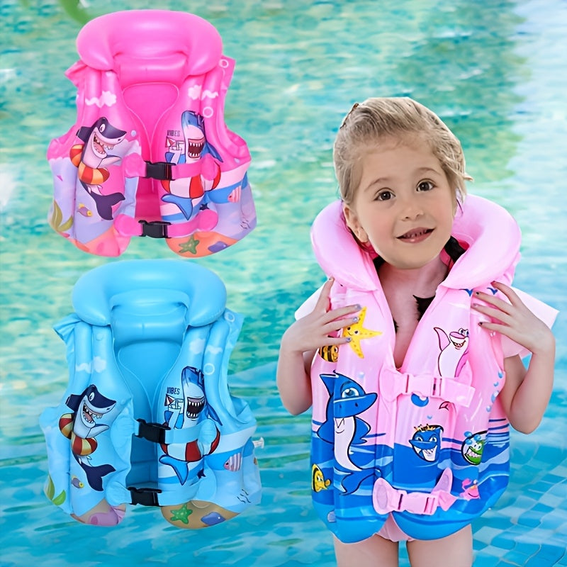 Children's Swim Vest with Shark Print – Comfortable & Safe for Water Fun