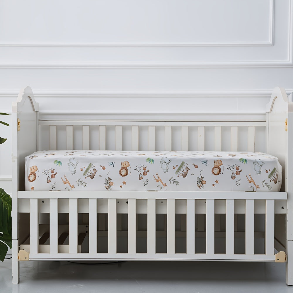 Soft Animal Print Crib Sheets – 4-Piece Set for Comfort and Style in the Nursery