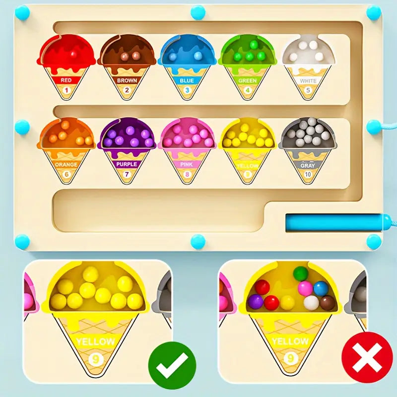 Magnetic Ice Maze Puzzle - Colourful Educational Toy for Children Aged 3 and Up