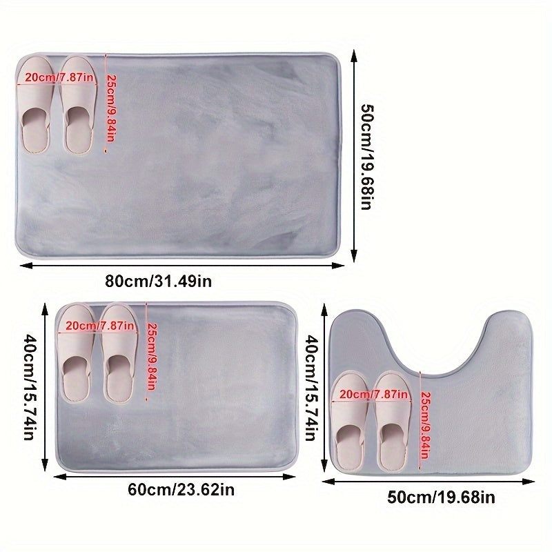 Soft Memory Foam Bath Mat Set - For Comfort and Luxury