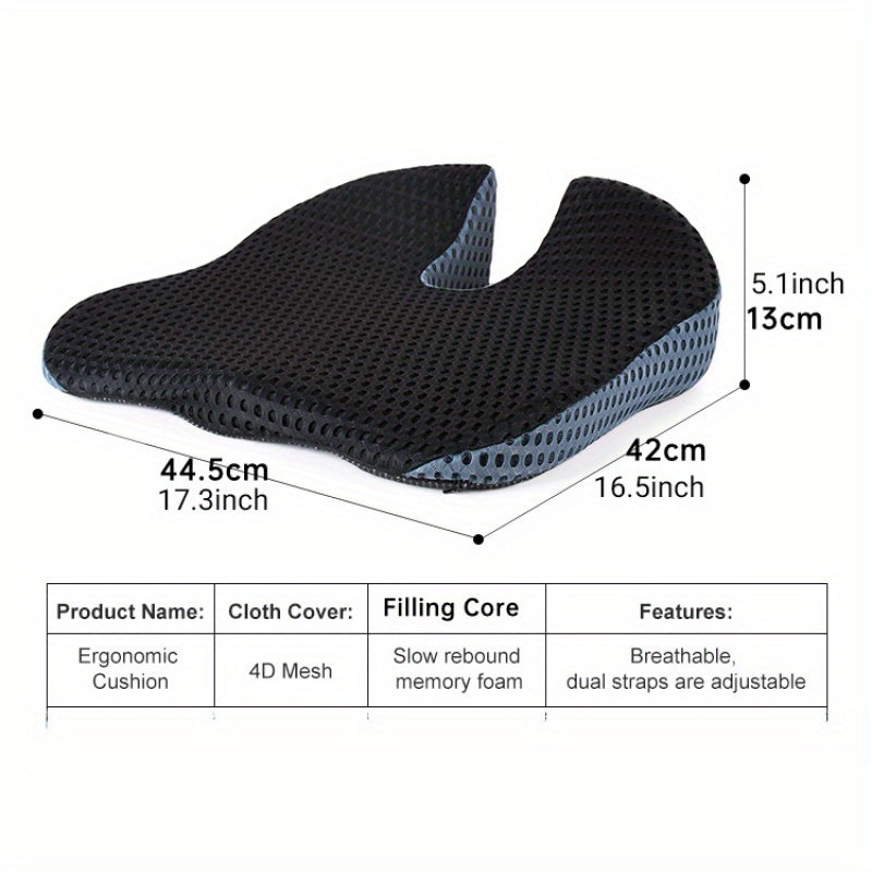 Ergonomic Triangular Car Seat Cushion – Memory Foam Support