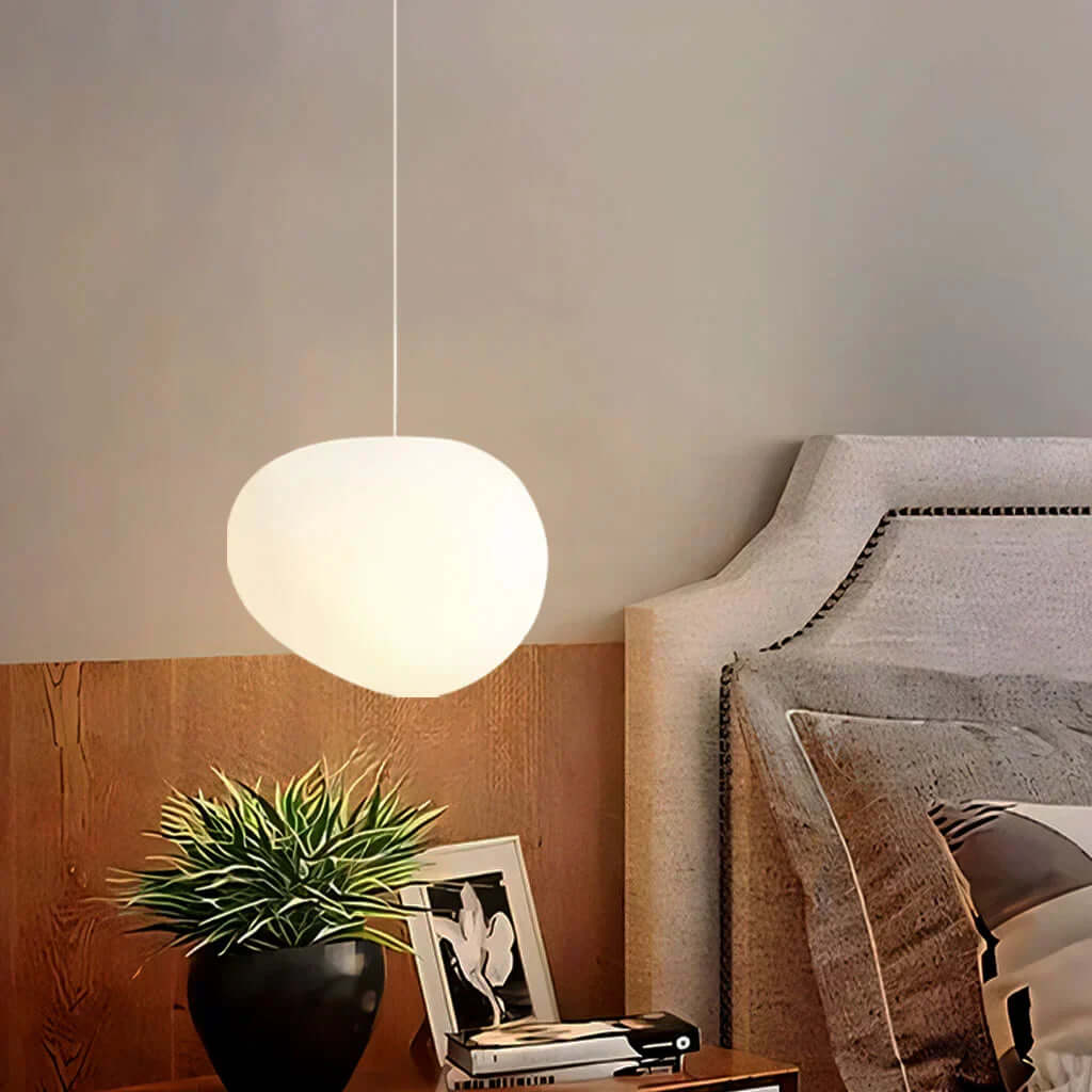White Pebble Pendant Light - Modern & Minimalist