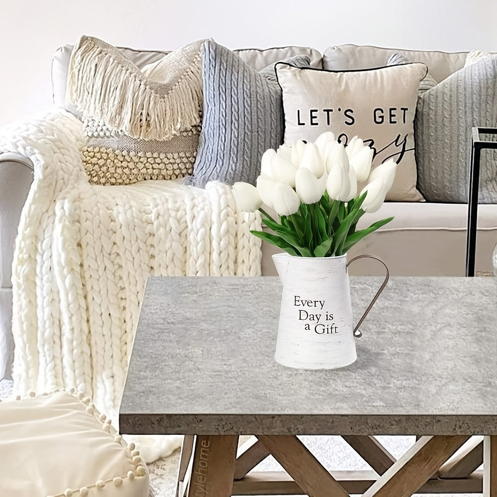 Set of 10 Artificial White Tulips – Perfect for Weddings, Photography, and Interior Decoration