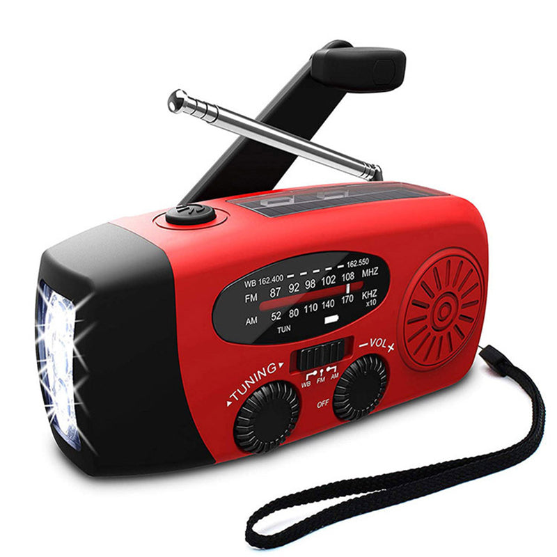 Self-Powered Emergency Radio – Hand-Crank, Solar, Torch & Power Bank – FM/AM Radio, Essential for Disasters and Emergencies