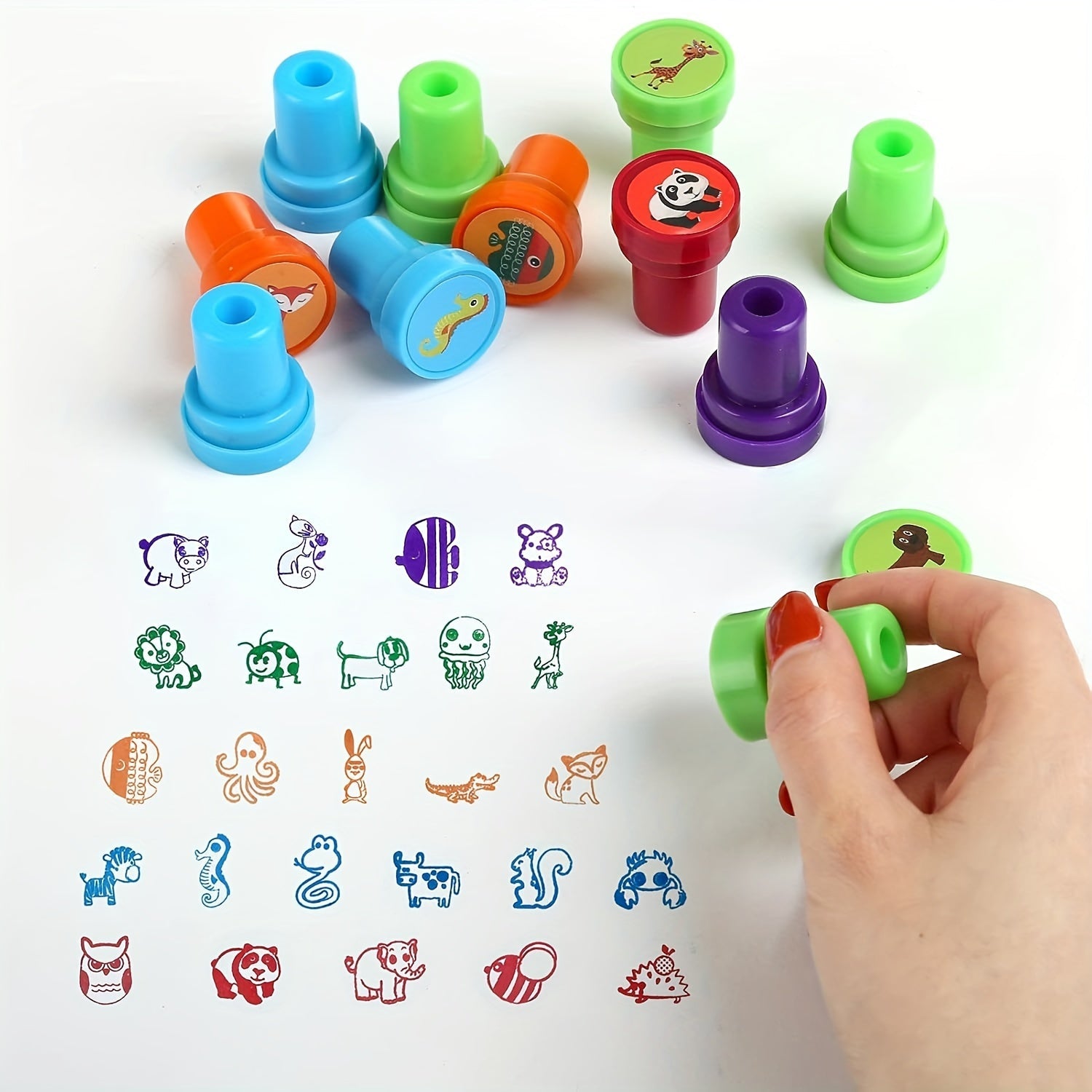 Colourful Animal Stamp Set – 26 Different Stamps for Creative Crafting and Education
