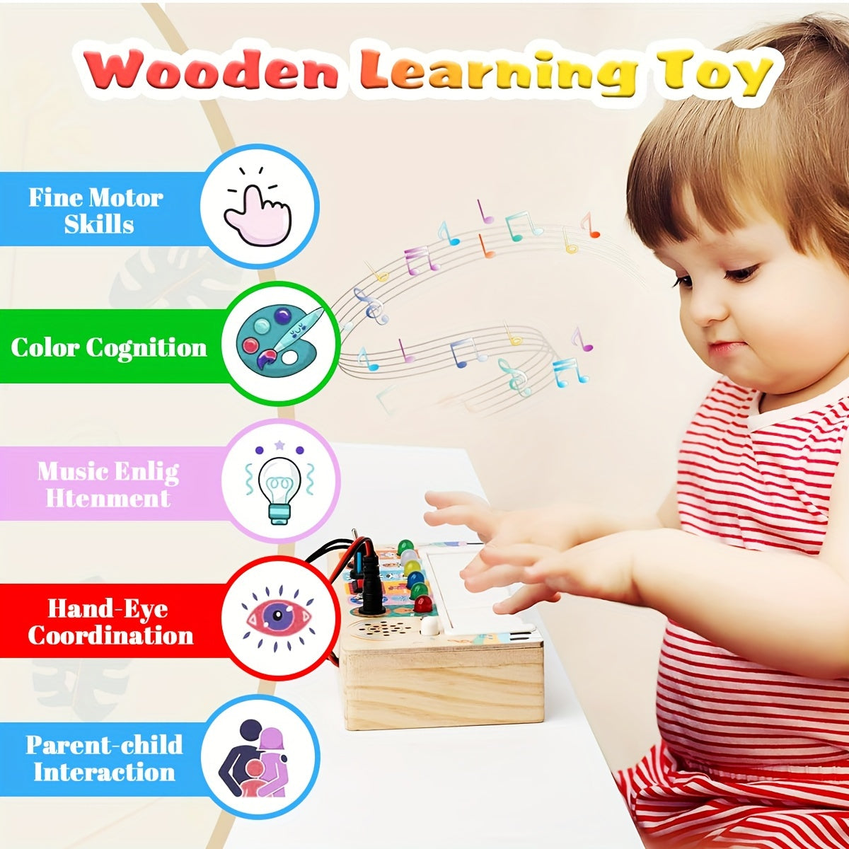 Educational Music Playboard for Children - Learning and Playing with Sound and Lights