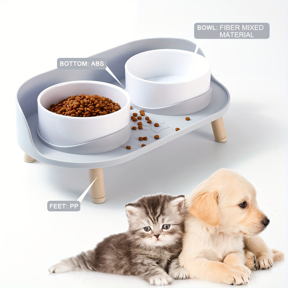 Elevated Double Pet Bowl – Comfortable and Healthy Eating for Cats and Dogs