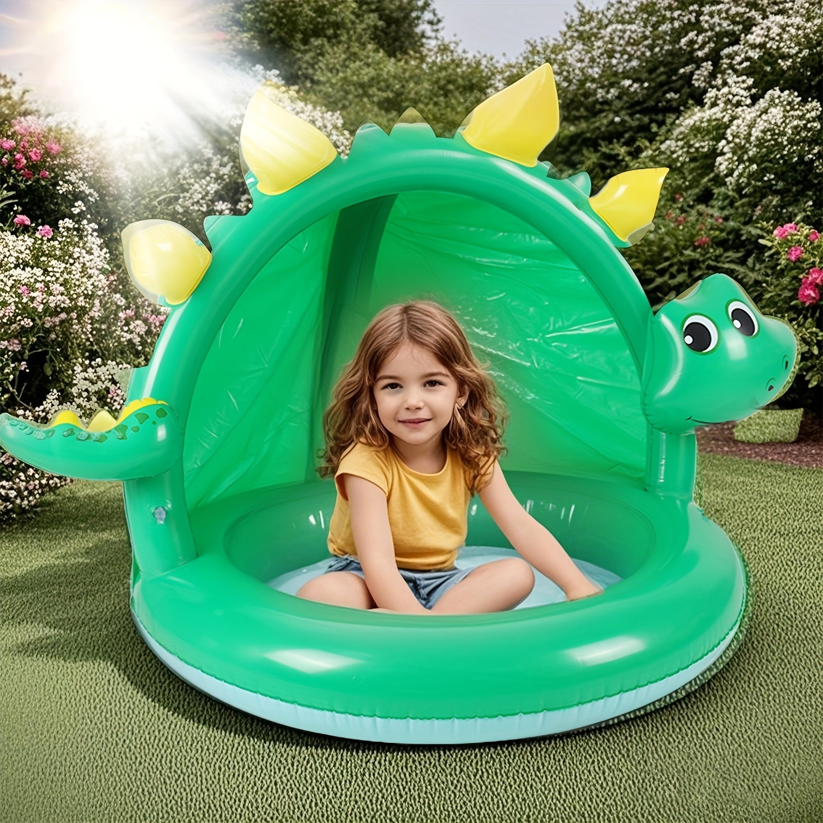 Inflatable Dinosaur Pool for Babies – With Sunshade & Playful Design