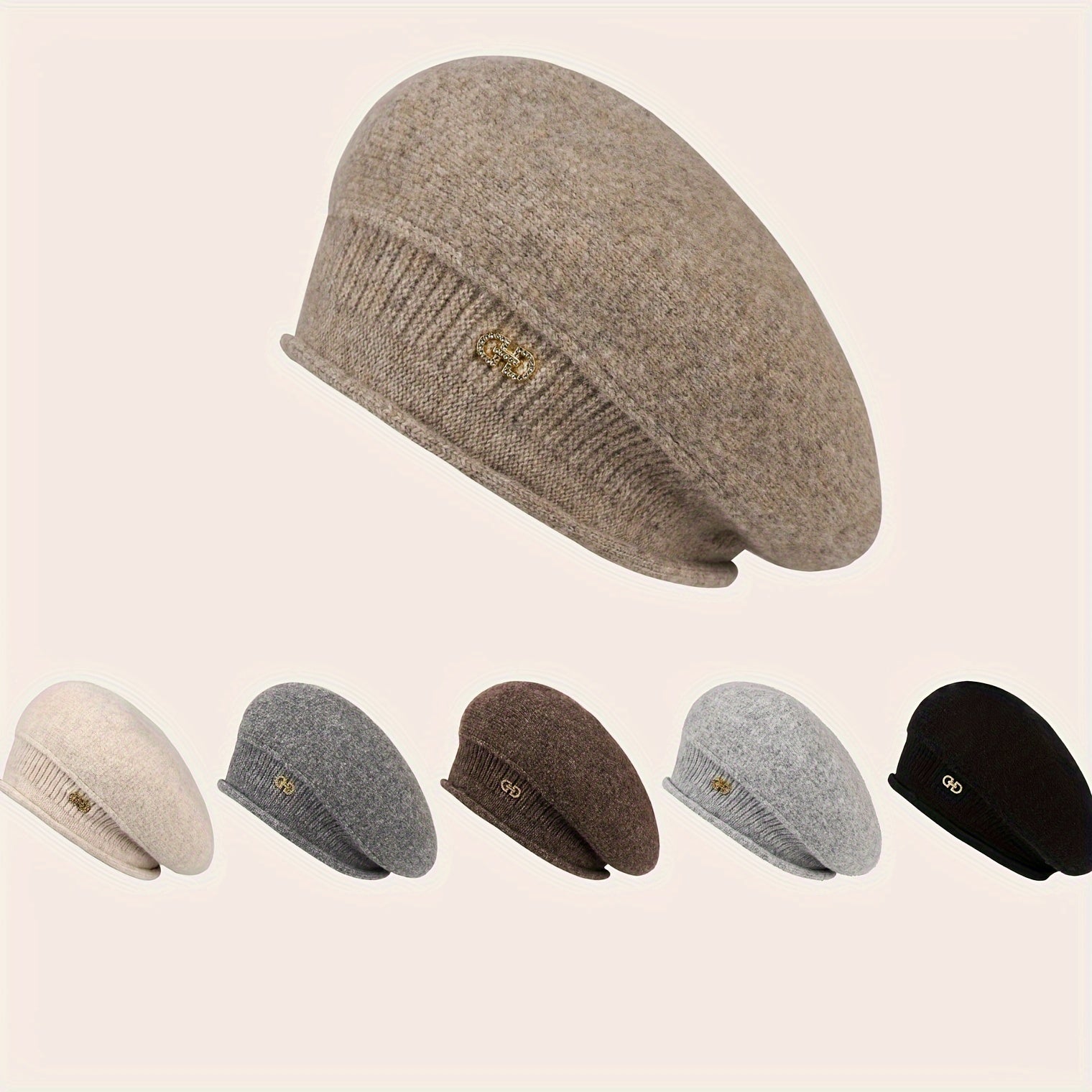 Chic Knitted Beret for Women - Elegance and Warmth for Winter