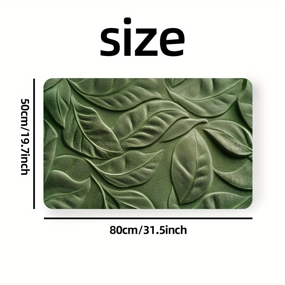 Diatomaceous Earth Bath Mat with Green Leaf Pattern – Absorbent and Quick-Drying