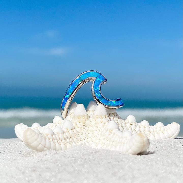 Ocean Waves Ring in Opal and Silver – Livia