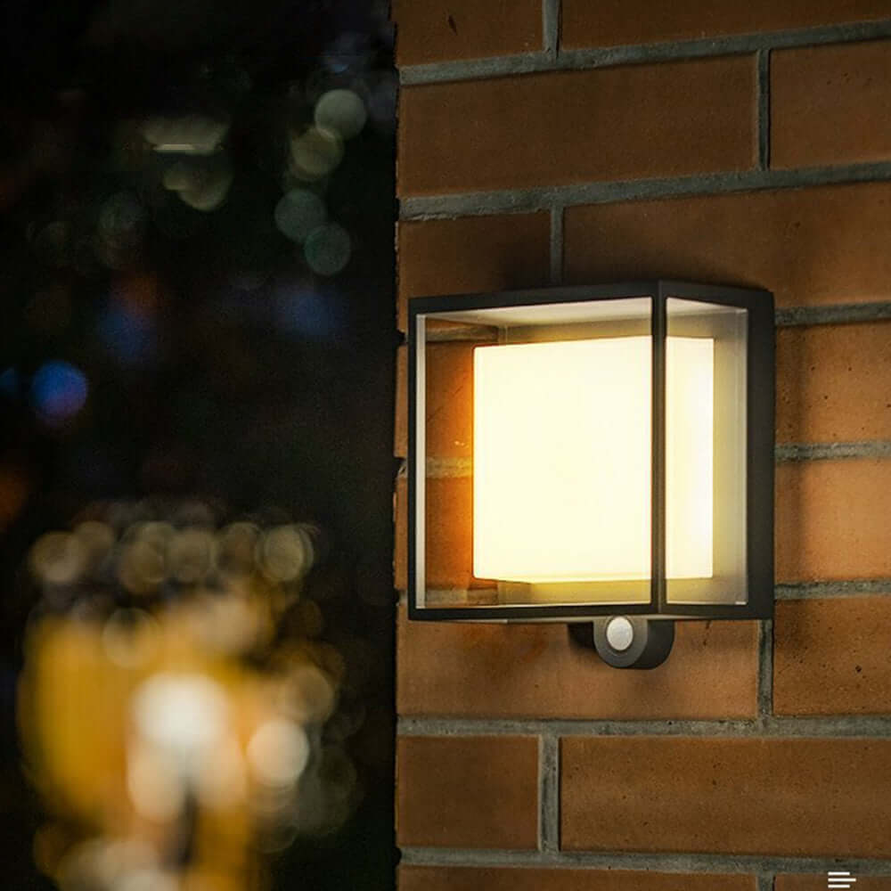 Modern Outdoor Wall Light with Solar Power & Sensor