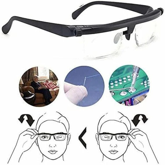 Adjustable Focus Glasses for Near and Distant Vision
