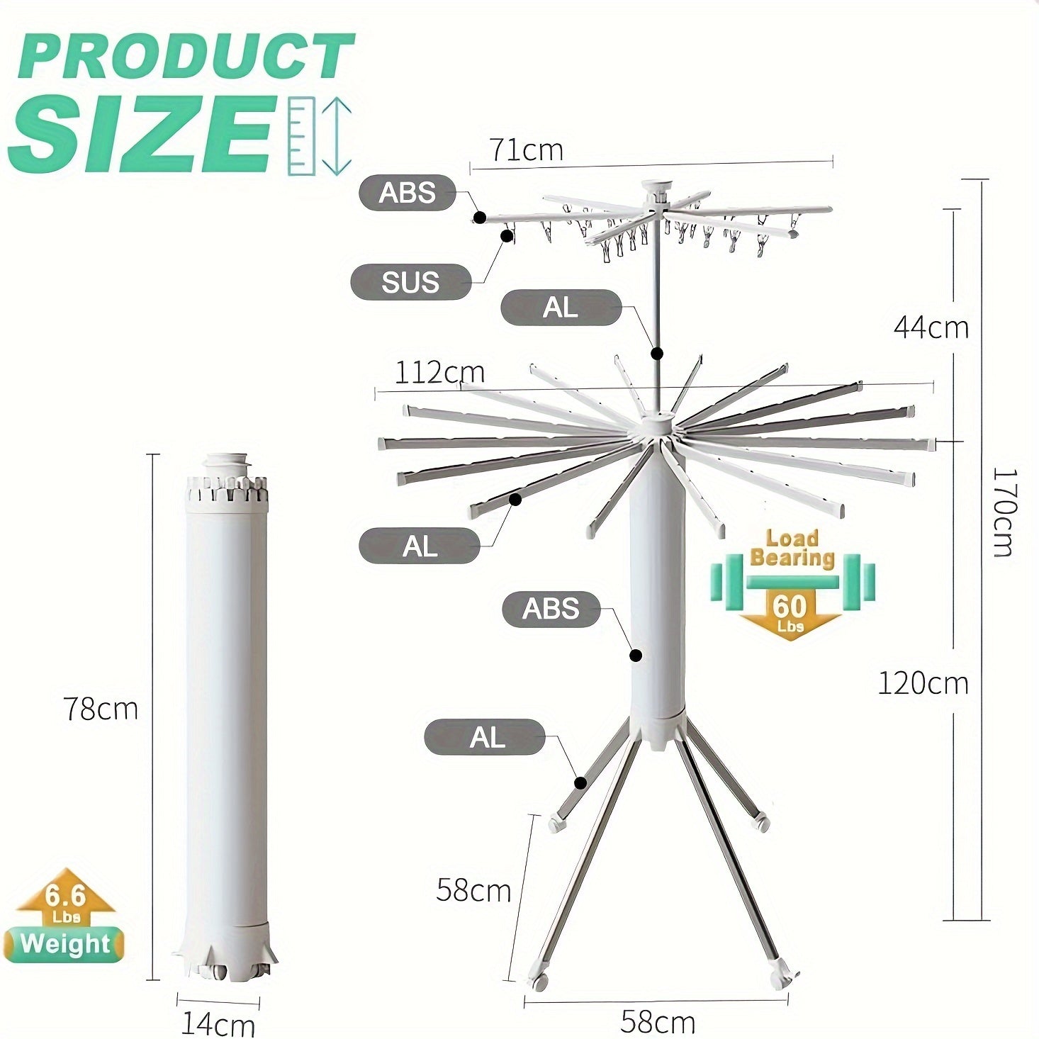 Cylindrical Octopus Drying Rack – Portable and Expandable