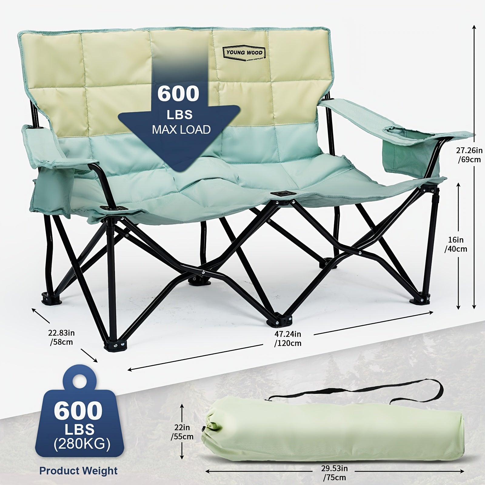 CampEase Loveseat Camping Chair – Luxury Seating Comfort for Two