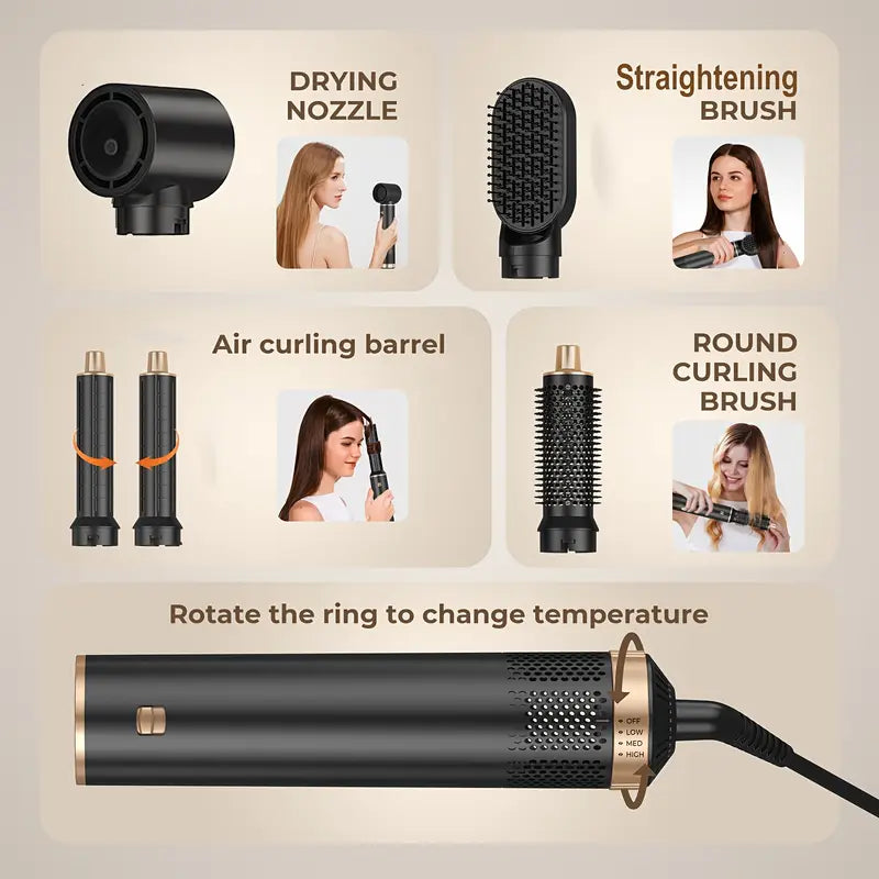 ProStyler 5-in-1 Hair Styling Set - Hairdryer, Curling Iron and Straightening Brush