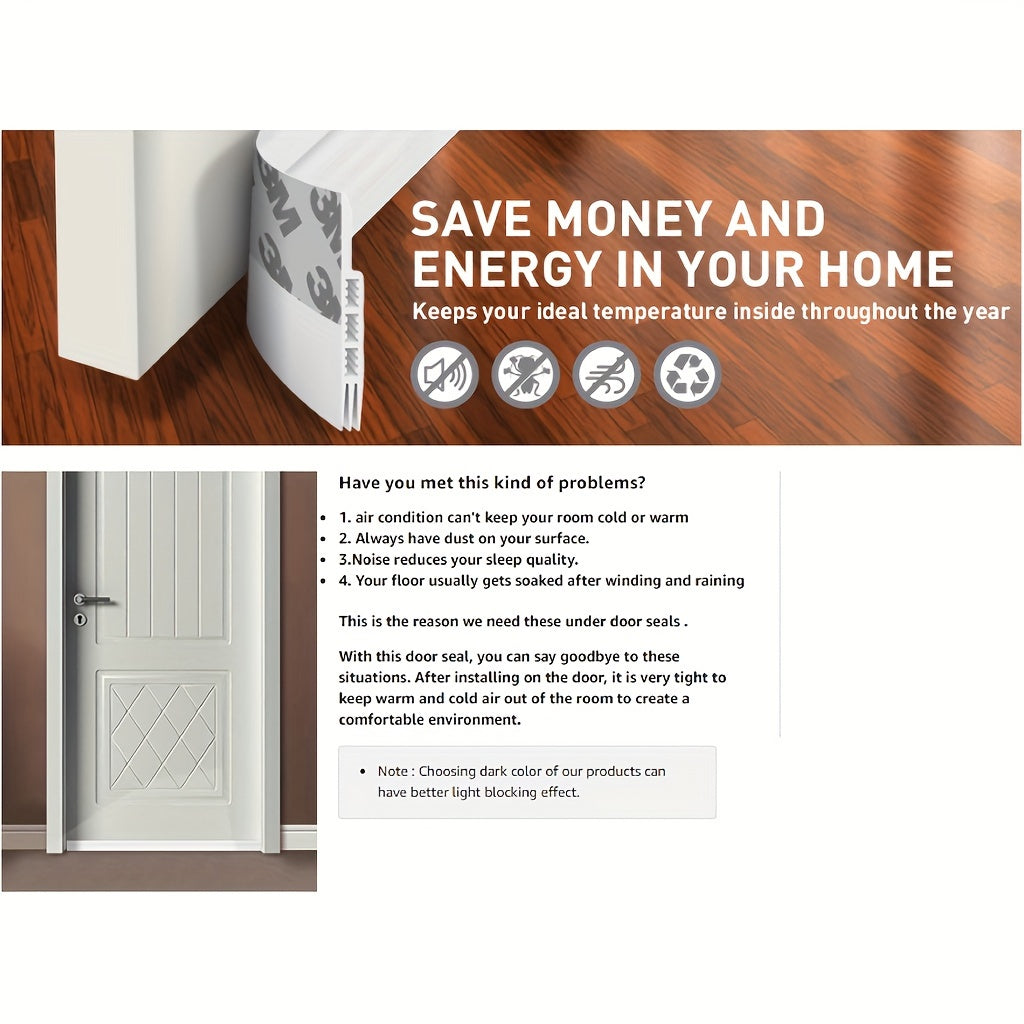 Draft Stopper for Door - Silicone Door Scraper with Strong Adhesive and Sound Insulation