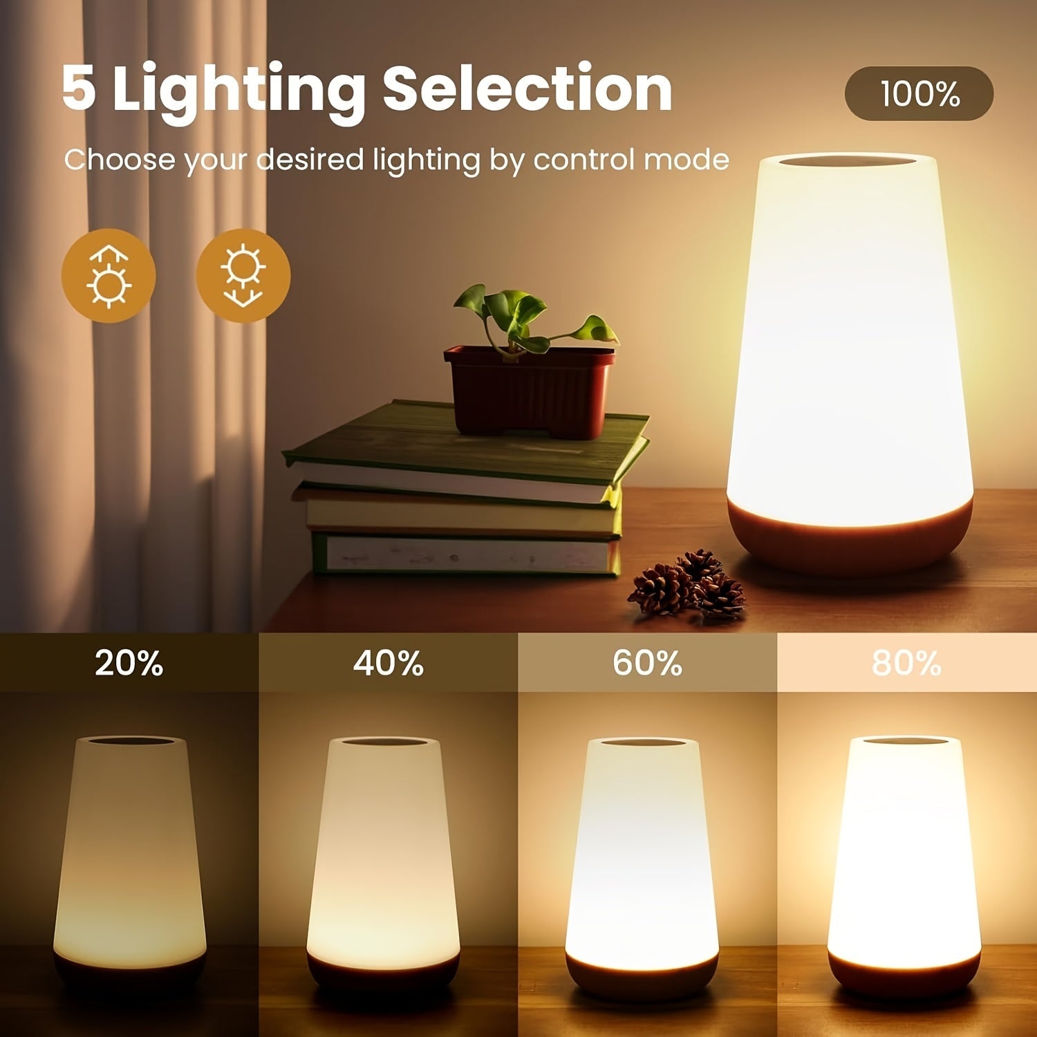 Dimmable Touch Lamp with 13 RGB Colours – Perfect for the Bedroom, Bedside Lamp, and Night Light