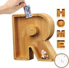 TreasureNest Coin Bank | Personalized wooden savings box in A-Z letter designs