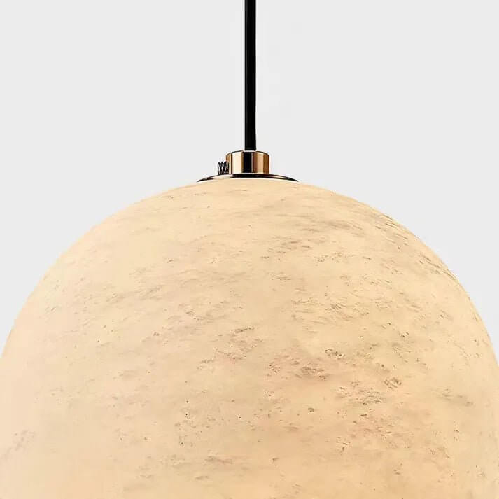 Pendant Light - Alabaster Glass Sphere with Marble Base