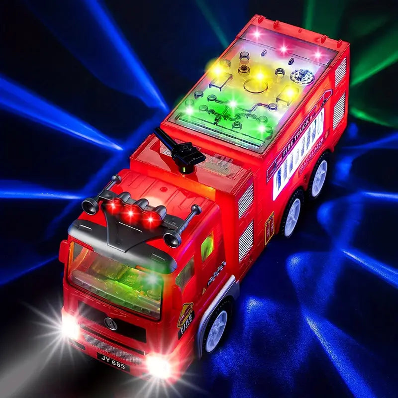 Flash Light-Up Fire Engine - Adventurous Toy for Children