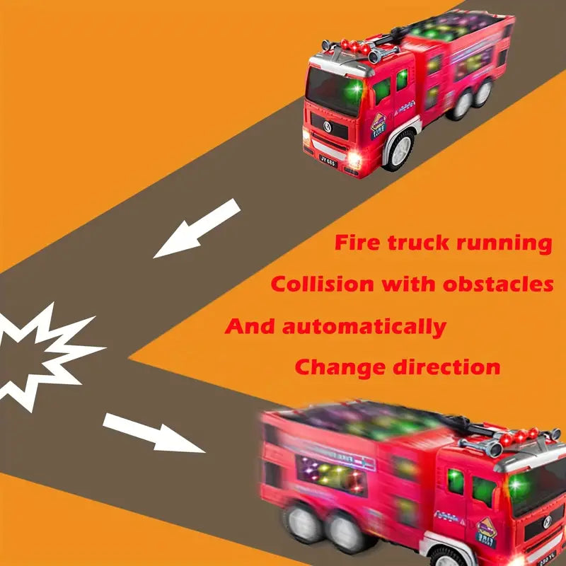 Flash Light-Up Fire Engine - Adventurous Toy for Children