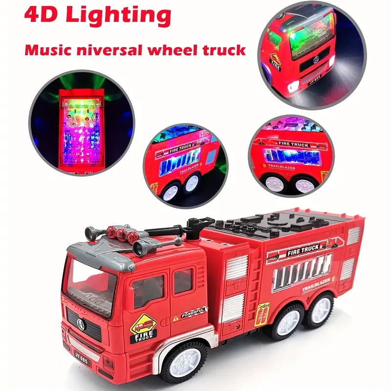 Flash Light-Up Fire Engine - Adventurous Toy for Children