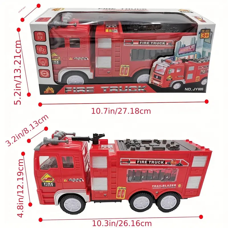 Flash Light-Up Fire Engine - Adventurous Toy for Children