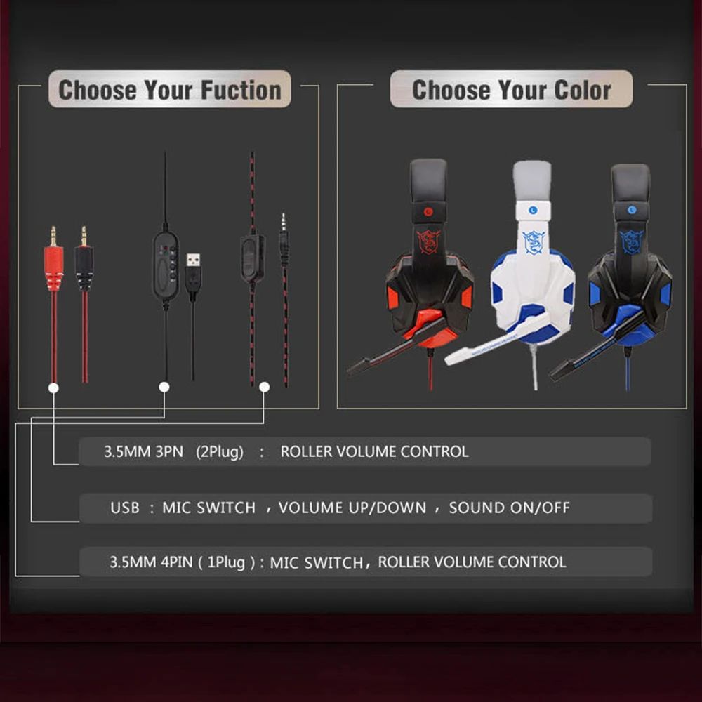 BedRade - Gaming Headset for PS4/PS5/Xbox/Smartphone/PC - 120° Adjustable Headset with Noise-Cancelling Microphone