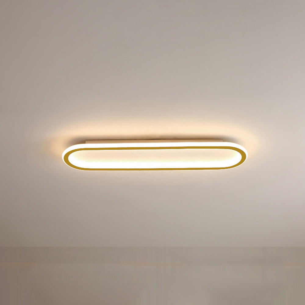 Minimalist Elliptical LED Ceiling Light Metal/Acrylic Black/Gold/Rose Gold