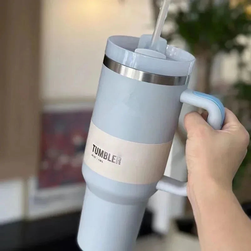 Vacuum Insulated Cup with Lid and Straw – ThermoTumbler