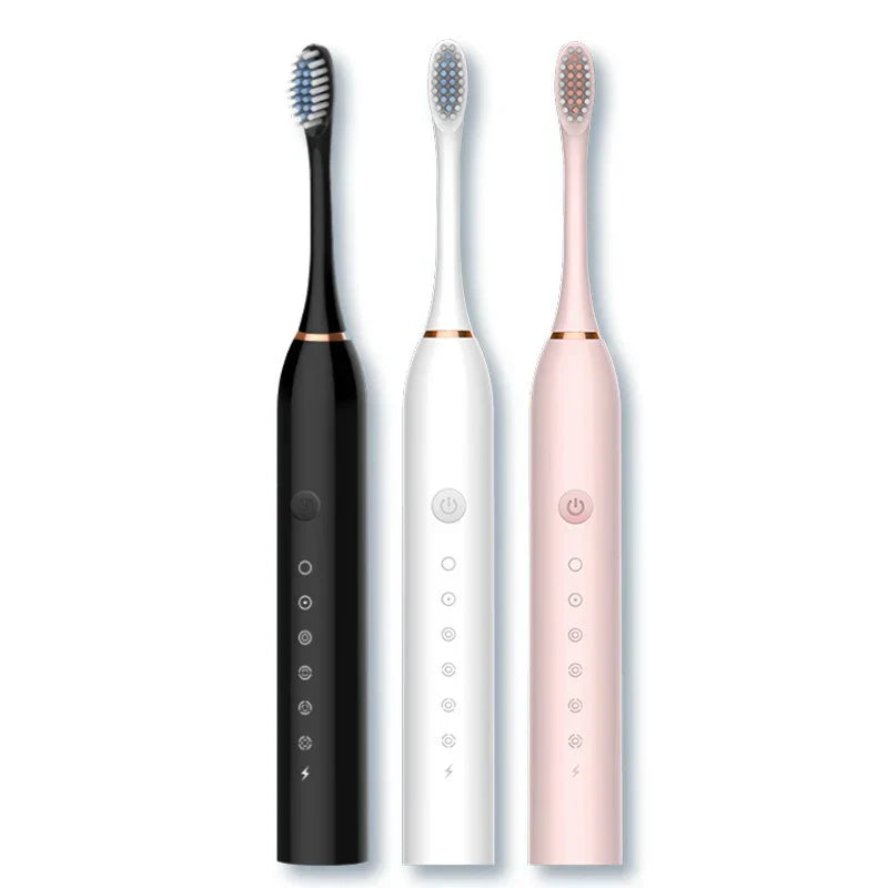 Rechargeable Sonic Toothbrush | Quiet & Powerful | 8 Brush Heads | USB