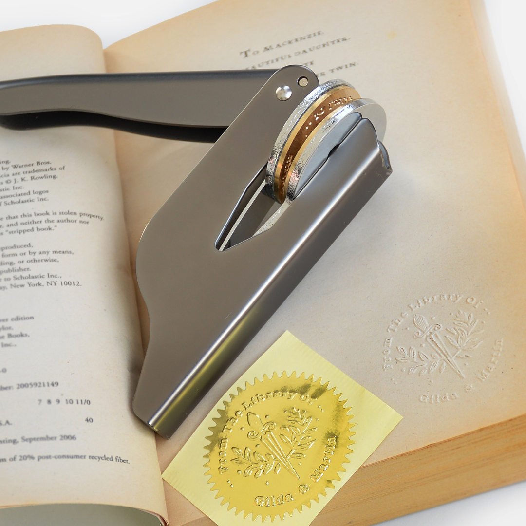 PrestigeSeal Embossing Tool | Luxury Book & Stationery Customization for Elegant Impressions