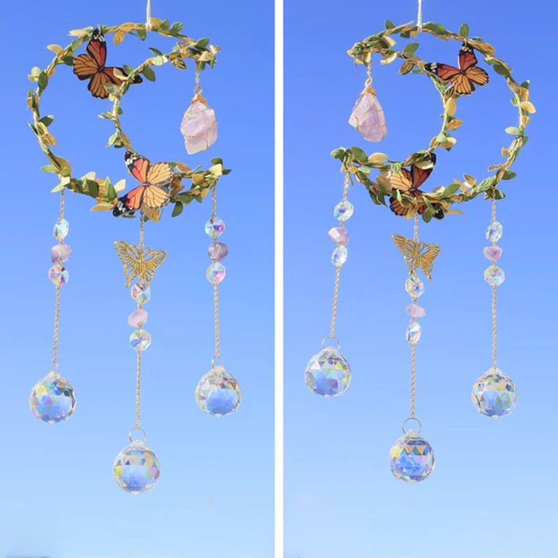 PrismaVibe Enchanted Crystal Catcher | Magical Moon and Star Light Decor for Home Interiors
